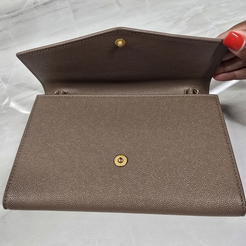 Yves Saint Laurent Taupe Leather Chain Bag - Picture 7 of 16